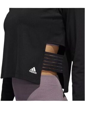 Adidas Layering Side Slit Top in Black Size Medium
